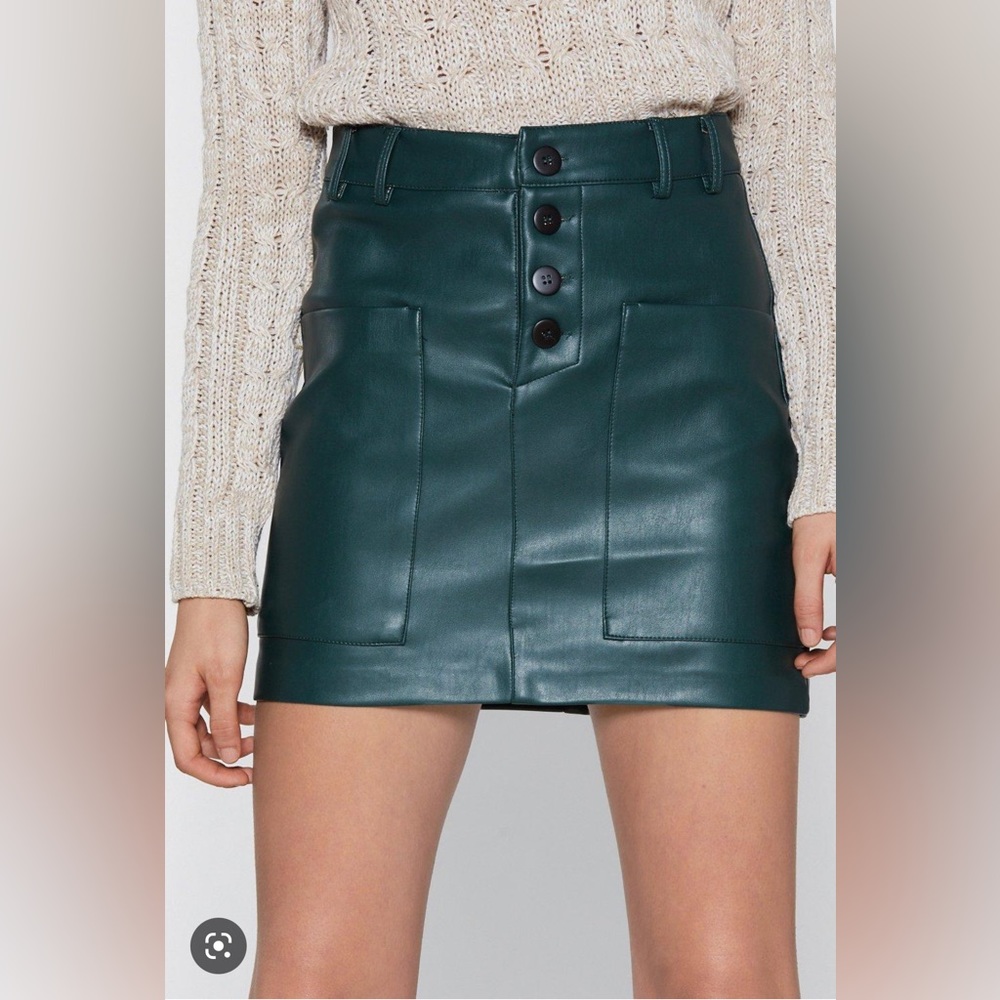 New! Nasty Gal Pocket Faux Leather Skirt size L